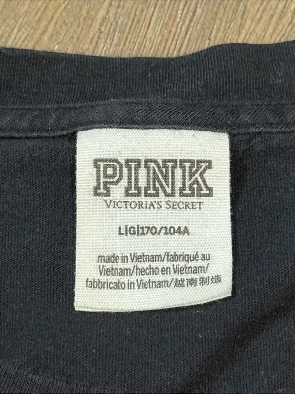 PINK Victoria's Secret Black Bling Tee - Image 6