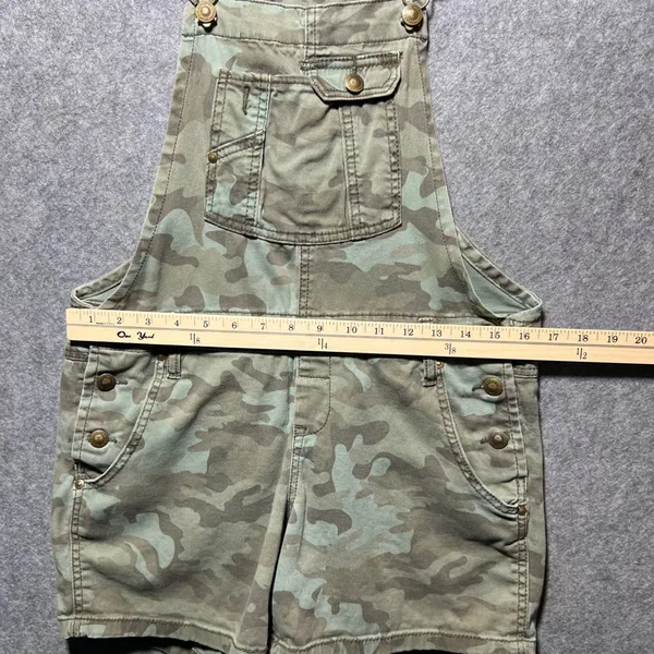 LEI Camo Print Shortall Overalls Green Camouflage Stretch Bibs Size M - Image 3
