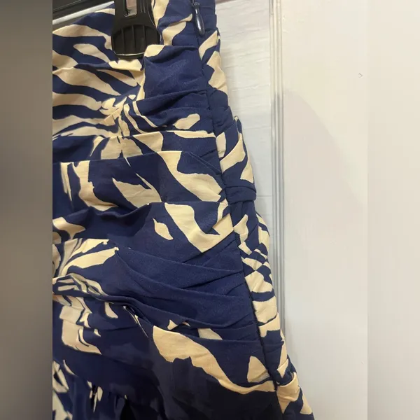 ZARA long skirt in floral print blue/ivory size M Cotton - Image 5
