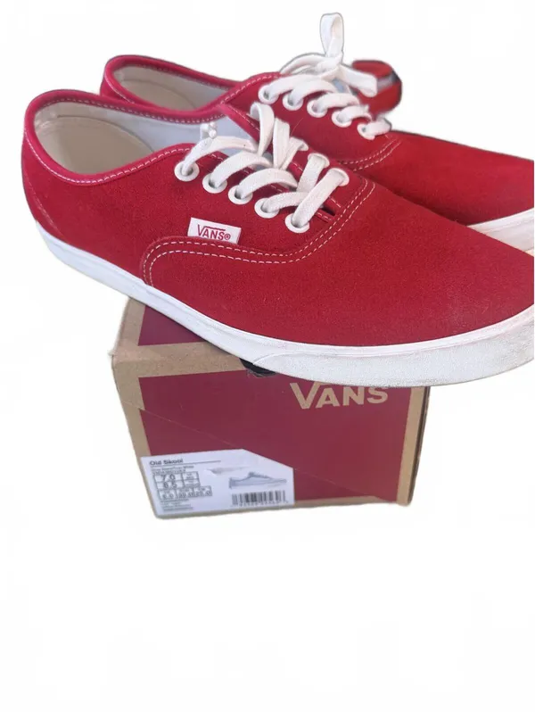 Vans Old Skool Red Canvas Lace-Up Low Top Sneakers Women's 8.5 - Image 4