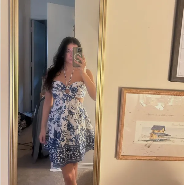 Summer blue and white dress - Image 2