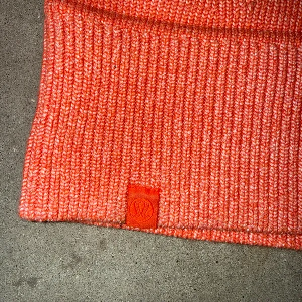 Lululemon‎ Cotton Blend Full Zip Sweater Women XL Coral Good LW3GK6S - Image 4