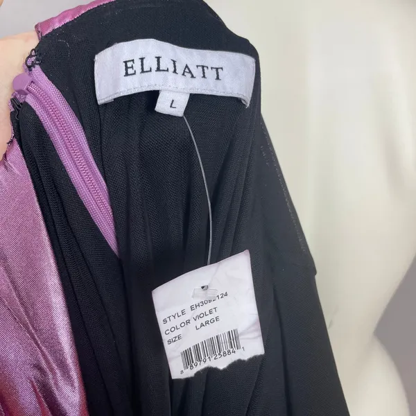 NWT Elliatt Avalee Cocktail Dress Metallic Sheen Long Sleeve Drape Skirt Party‎ - Image 13