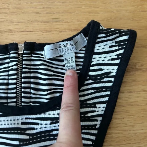 Zara Trafaluc Black‎ & White Pattern Halter Sleeveless Bodycon Dress Size Medium - Image 8