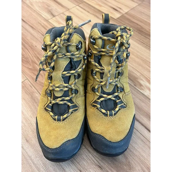 Clorts Wm 7 Uneebtex Hiking Boots Yellow Suede Waterproof Mid Top Outdoor Hiking - Image 3