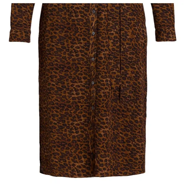 Time and Tru Womens Shirt Dress Size XL Brown Leopard Button-Front Long Sleeve - Image 8
