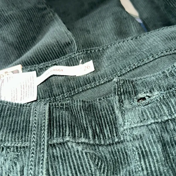 NWT Levis Womens Mid Rise 94 Baggy Corduroy Jeans Pants Green 26 - Image 9