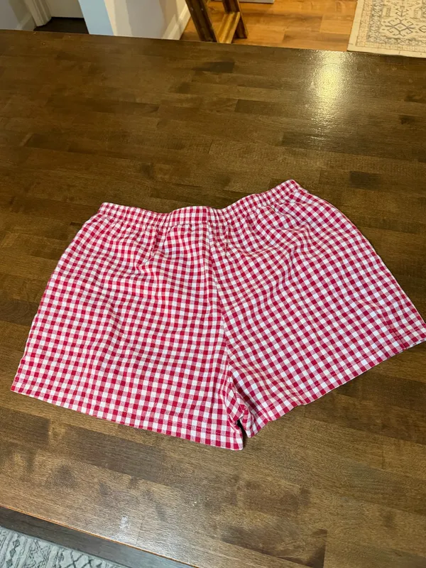 Red Gingham shorts Size L - Image 2