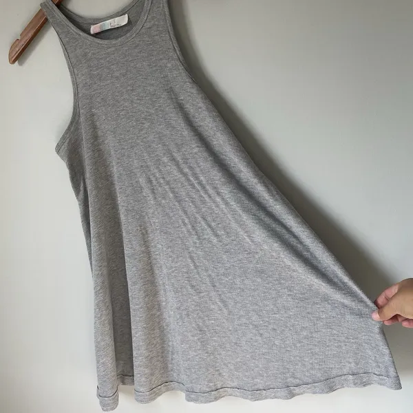 Free People Beach Ribbed Basic Mini Dress Sleeveless Gray Women's Size Small - Image 6