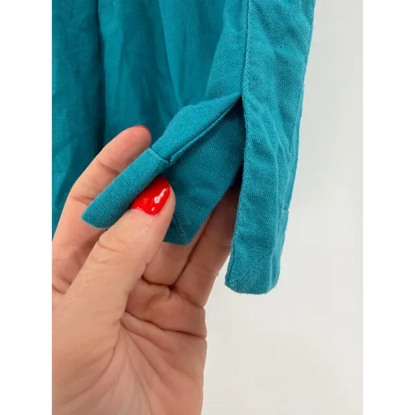 House of Harlow Shorts‎ Women S Teal Linen Blend High Waist Coastal Boho Resort - Image 5
