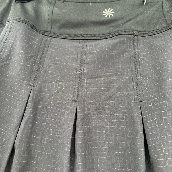 Athleta Size XL Mini Skort Black Undershort Tennis Pickleball‎ Pleated Stretch - Image 4