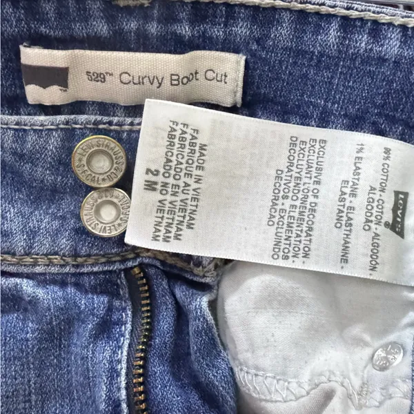 Levi's Classic Vintage Boot-Cut Blue Jeans Sz 2 - Image 3