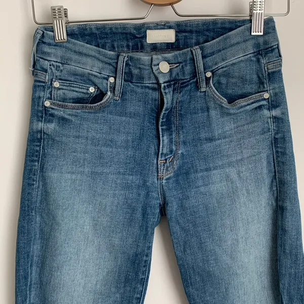 Mother Denim The Looker Ankle Fray Jean One Smart Cookie Blue Womens Size 26 - Image 10