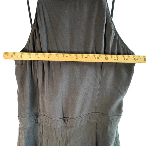 Abercrombie & Fitch Jumpsuit‎ Tie Back Viscose Black Size M Wide Leg Boho Chic - Image 6