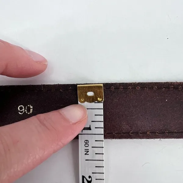 Vintage‎ Women's Real Leather Stitch Point Adjustable Buckle Belt Brown One Size - Image 4