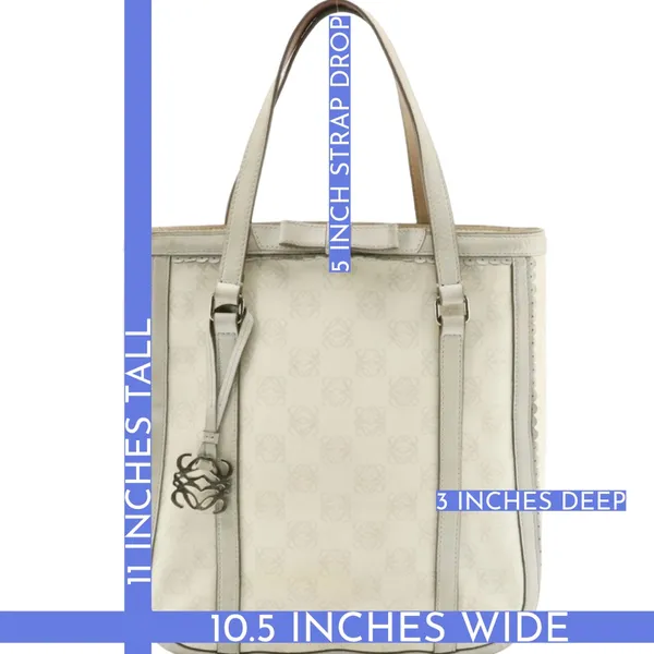 Loewe Taupe Anagram Pvc & Synthetic Leather Trim Tote Bag - Image 15