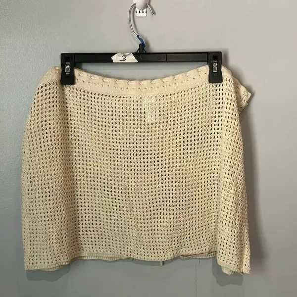 Good American Crochet Low Rise Skirt Cream 1XL Boho Swim cover #785 - Image 8