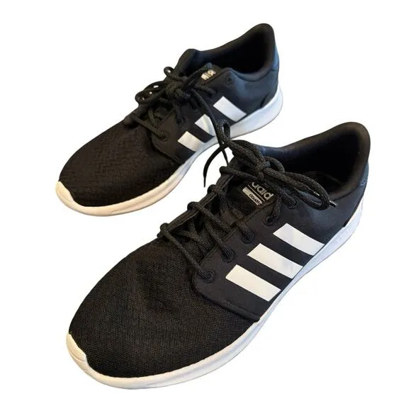 Adidas Cloud Foam BLK‎ w/WHT Stripes, Ortholite Comfort Athletic Sneakers EUC 10 - Image 2