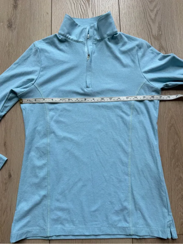 Women's Peter Millar Perth Melange Quarter-Zip Pullover Size Small Heather Blue - Image 9