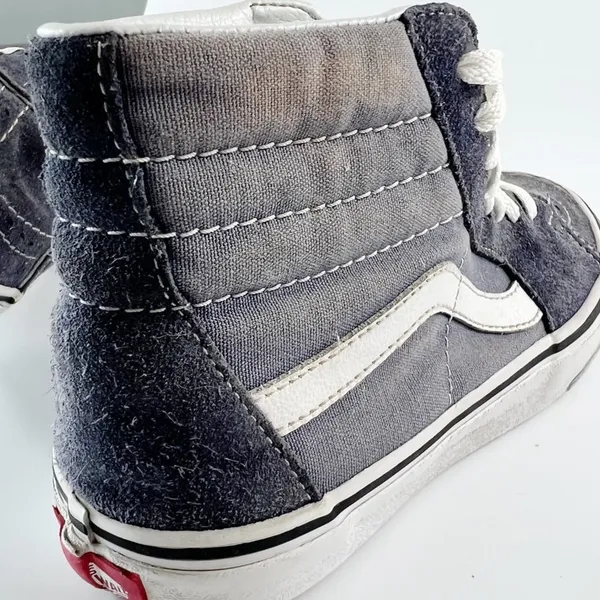 Vans Old Skool Sk8-Hi Canvas Suede High Skate Sneakers Shoes Blue Grey Women 7 - Image 9