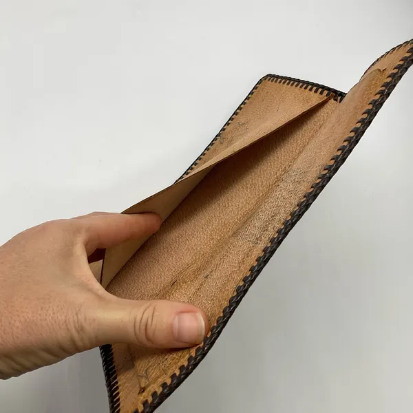 Vintage Hand Tooled Leather‎ Bill Holder Engraved Hazel Bishop - Image 7