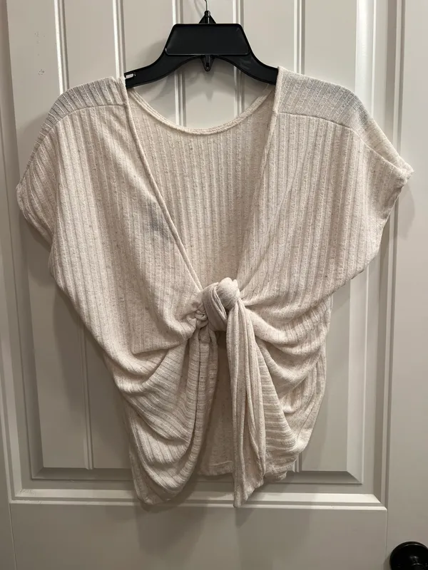 Lulus Jayde Cream Ribbed Knit Tie Back Top - Image 4