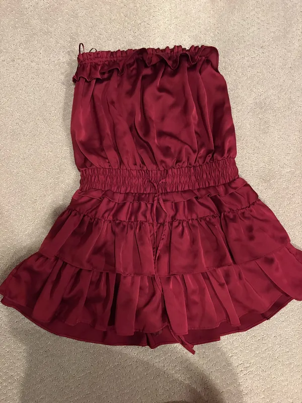 Day and moon maroon romper Red - Image 2