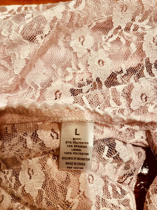 NWOT BABY PINK Lace see through Cap Sleeve Babydoll high low Top size L - Image 18