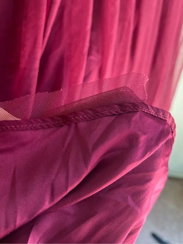 Anthropologie BHLDN Samantha Lace Dress Maroon Sz 2 Hemmed - Image 6