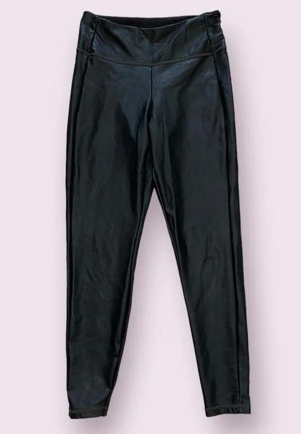 Athleta All Over Gleam Faux Leather Leggings High Rise size small - Image 5