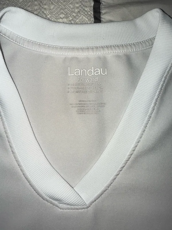 Landau White Scrub Top Size L - Image 2