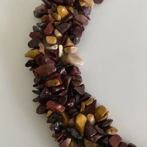 Agate Jasper collar necklace Multicolor natural stone nugget beaded cluster EUC - Image 5