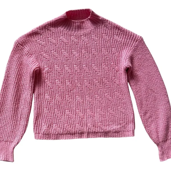 J. Crew Cotton Blend Cable Knit Mock Neck Sweater Bright Peppermint Size Small - Image 5