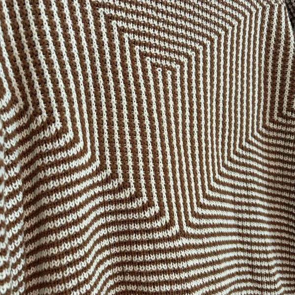 Hem & Thread Medium Rust White Patterned‎ Sweater Pullover Grandpacore - Image 4