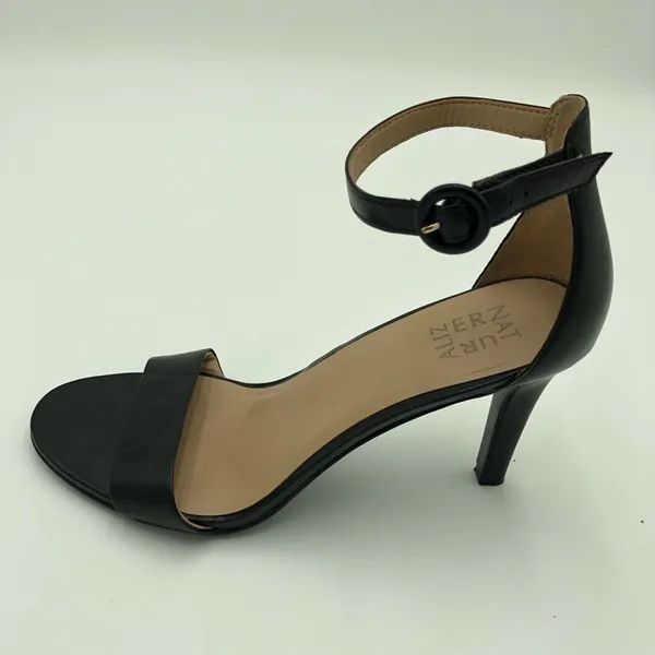Naturalizer Black Leather Upper Kinsley Heeled Sandals Size 10 - Image 8