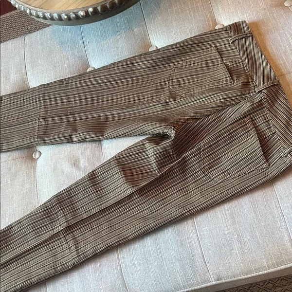 Alice + Olivia Gold Black Contrast Stripe Flare Pant Size 6 - Image 7