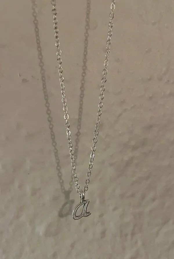 Letter A Necklace Silver - Image 3