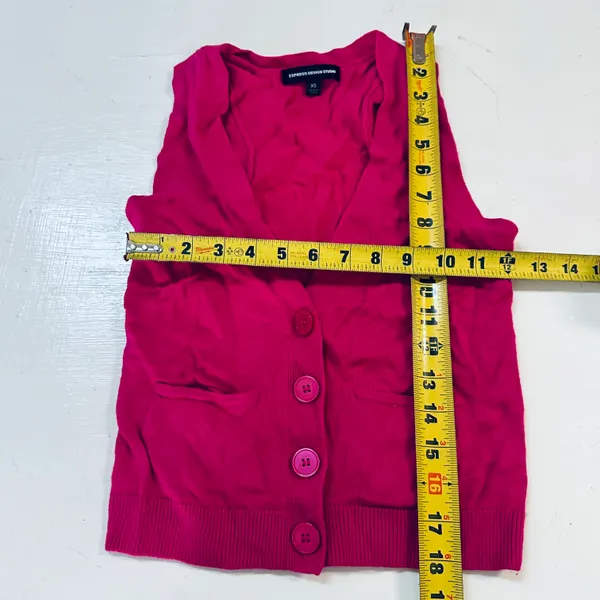 Express Design Studio Wool Blend Pink Cardigan Vest Womens Size Xs - Image 4