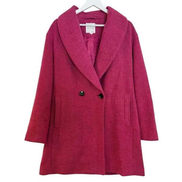 Avec les Filles pink oversized shawl neck peacoat size M - Image 8