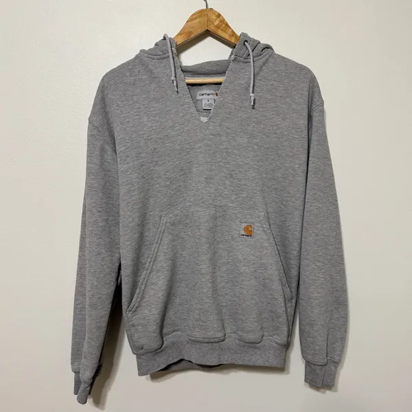 Carhartt Gray Hoodie Size Small Oversized Distressed Women’s - Image 2