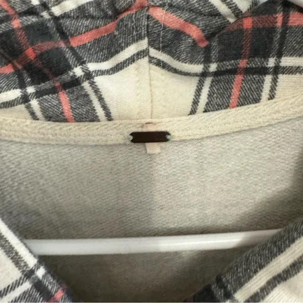 Free People Why Not Sweatshirt Plaid Quarter Zip - Image 3