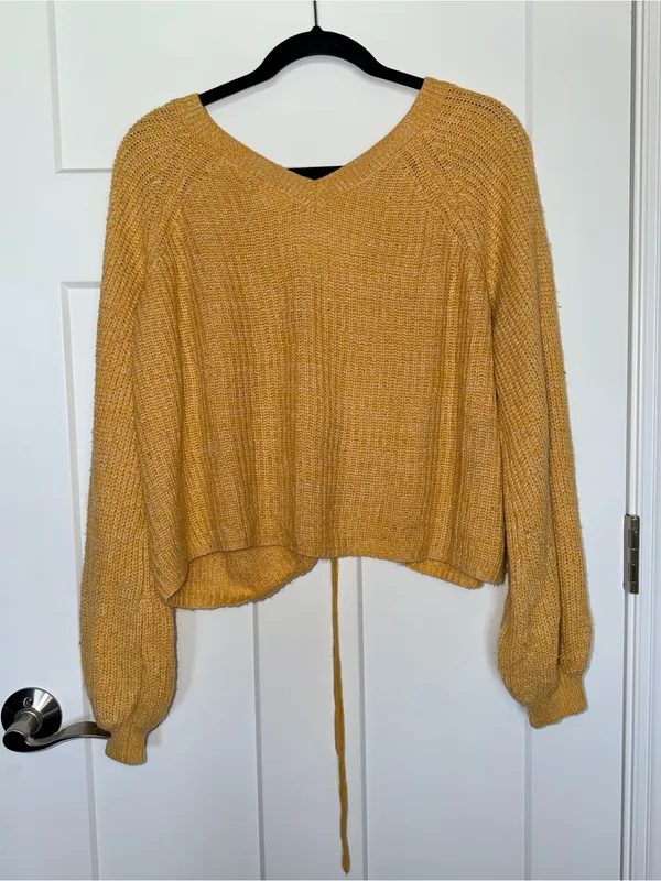 SO Yellow Drawstring Sweater - Image 2