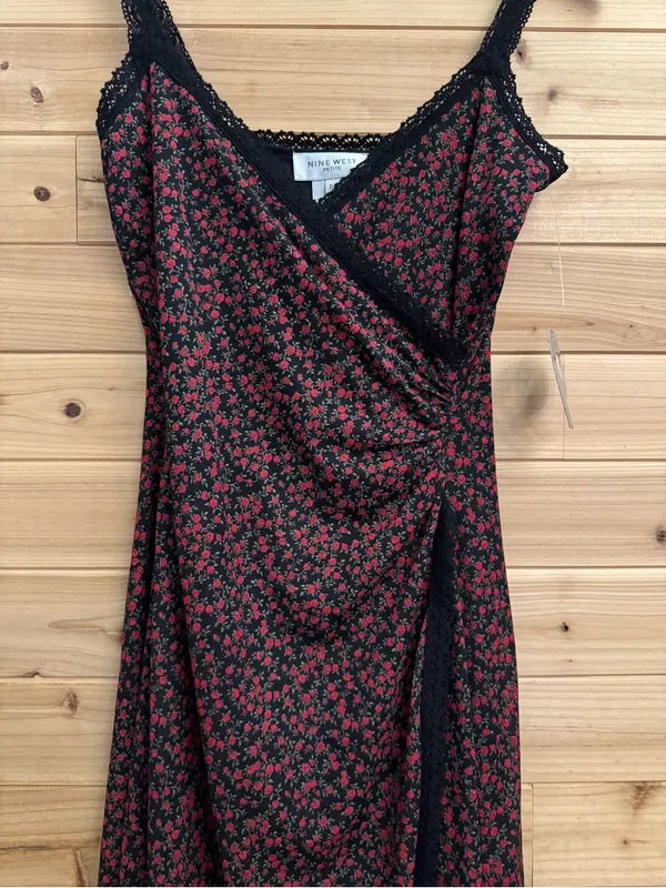 VNTG NWT Nine West Small Rosette Wrap Slip Dress Grunge Romantic Lace Coquette - Image 5