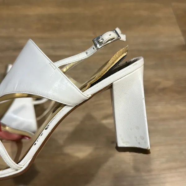 MOVING SALE Ann Marino White Block Heel Sandals - Image 7