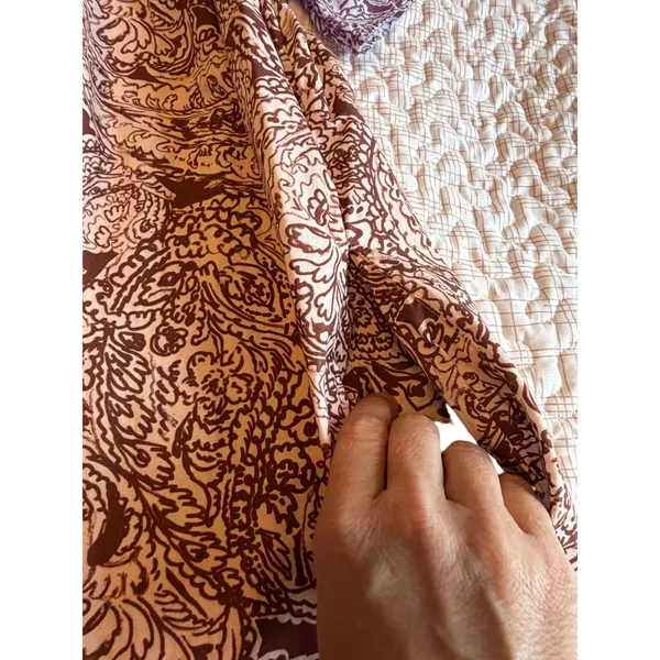 Free People Paisley Mini Dress Small Bow Sleeve Off Shoulder Cotton Pockets Boho - Image 7