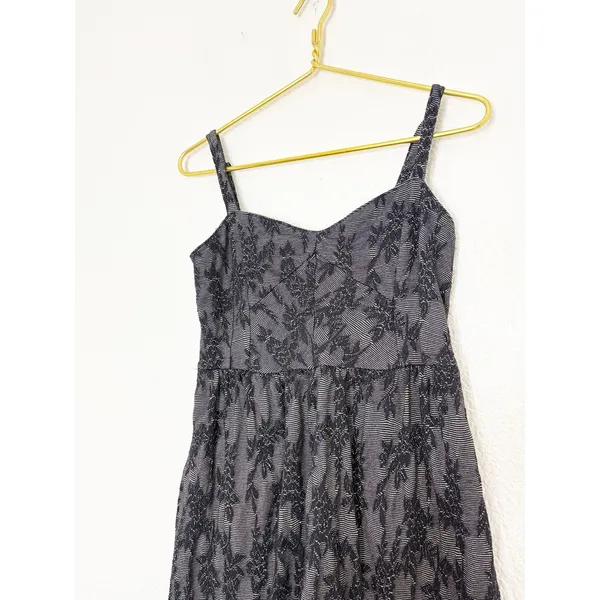 Anthropologie Lilka Ettie Jacquard Chemise Mini Dress Small Black Whimsigoth - Image 8