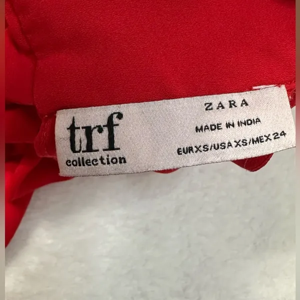 Zara TRF Collection Red Ruffle Sleeveless Halter Top Tied on Back in Size XS - Image 4