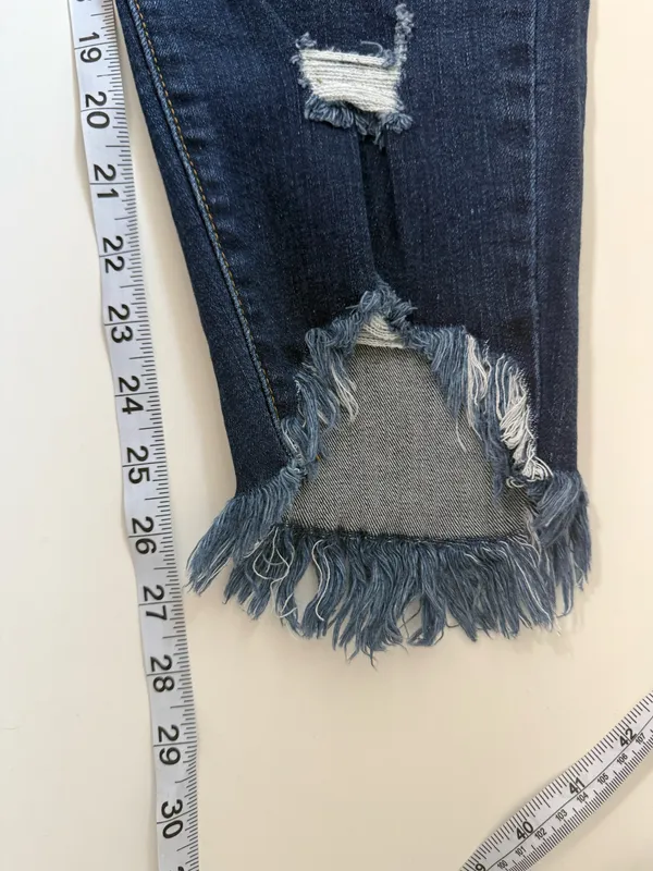 KanCan Frayed Ankle Skinny Jeans Dark Wash High Rise Distressed - Image 11