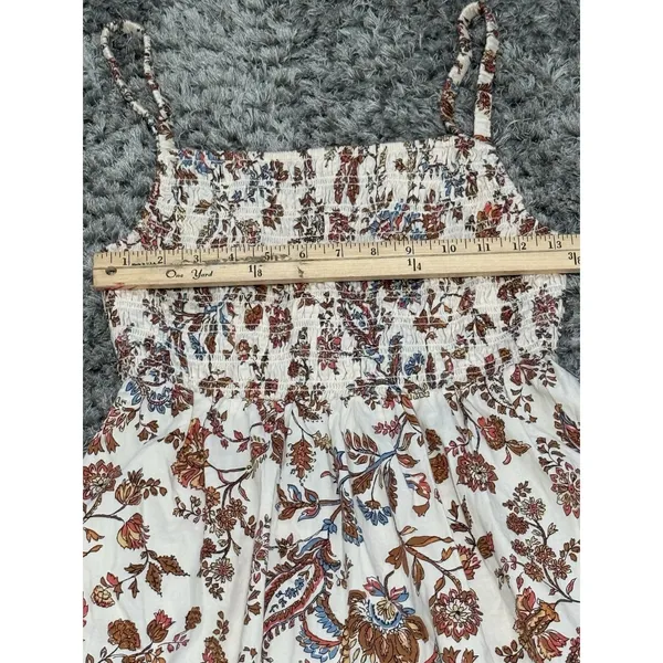 Old Navy Women’s Paisley Floral Cotton Poplin Smocked Cut-out Midi Dress Boho S - Image 10