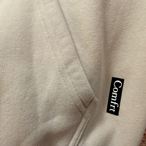 Comfrt Ways to Show Love Hoodie Sand Beige Overesized Size Small - Image 11